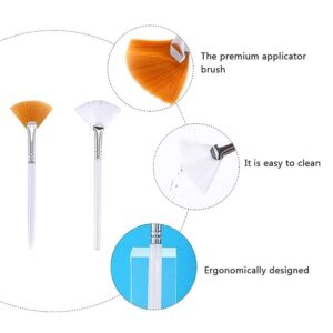 Generic 2Pcs Multicolor Fan Makeup Brushes, Nylon Bristles, Aluminium Handle, For Face Mask, Blush - Image 3