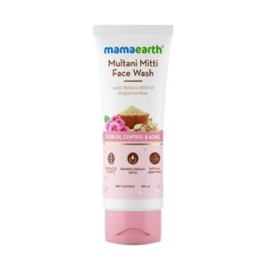 Mamaearth Multani Mitti Face Wash with Multani Mitti & Bulgarian Rose For Oil Control & Acne | Suits All Skin Types | Hydrating & Gentle | Paraben-Free | No Silicones | Sulphate-Free | For Men & Women | 100 ml - Image 2
