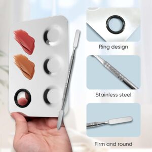 Beaute Secrets Cosmetic Makeup Palette, Premium Stainless Steel Metal Rectangle Makeup Mixing Palette with Spatula Artist Tool for Mixing Foundation/Eye Shadow/Eyelash/Lipsticks/Nail Art