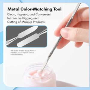 Beaute Secrets Cosmetic Makeup Palette, Premium Stainless Steel Metal Rectangle Makeup Mixing Palette with Spatula Artist Tool for Mixing Foundation/Eye Shadow/Eyelash/Lipsticks/Nail Art - Image 3