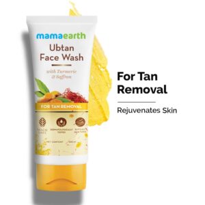 Mamaearth Ubtan Natural Glow Face Wash with Turmeric & Saffron | For Tan Removal & Skin brightening | SLS & Paraben Free | For All Skin Type | For Men & Women - Image 2