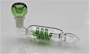Inara Creation Glass Smoking Pipe - (4 Green Ring)