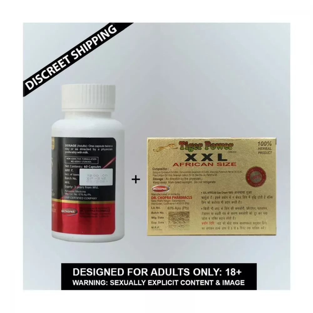 Dr Chopra Big Penis Capsule + Xxl African Size Cream (60caps + 10g) - Image 3