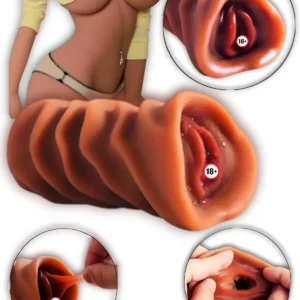 Half Body Real touch Soft and Comfortable Vigina Sexy Mini Doll Silicone brown Pocket